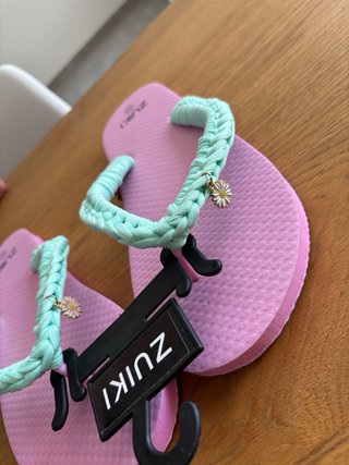 Infradito ZUIKI uncinetto rosa e turchese 40