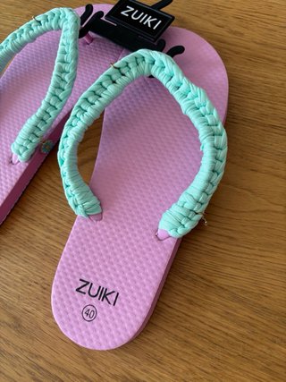 Infradito ZUIKI uncinetto rosa e turchese 40