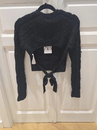 Conjunto Zara punto negro abalorios