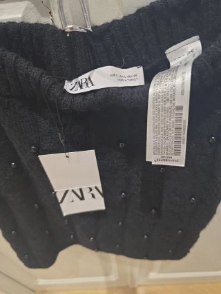 Conjunto Zara punto negro abalorios