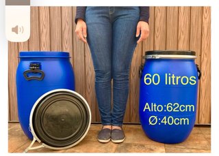 Pack 2 bidones azules nuevos 60 litros