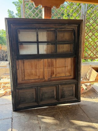 Ventana rústica madera noble