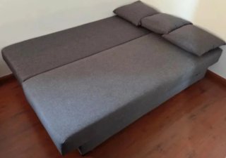 Sofá cama Ikea Asarum gris Abierto 1,35