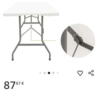 Gardiun Mesa Plegable 240x74x74 cm