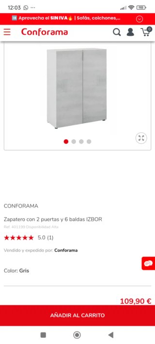 Mueble de Almacenamiento Gris y Blanco