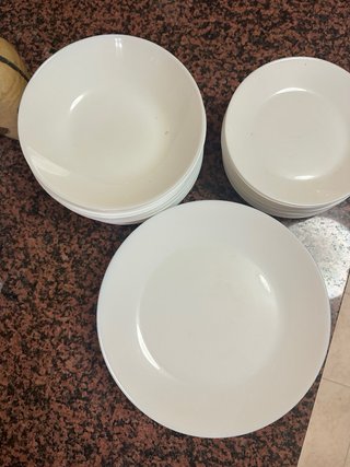 Vajilla 16 piezas porcelana blanca
