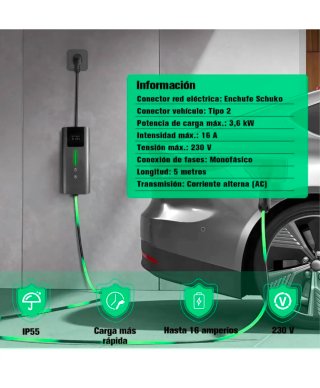 Cargador EV 16A 5M 3.6KW