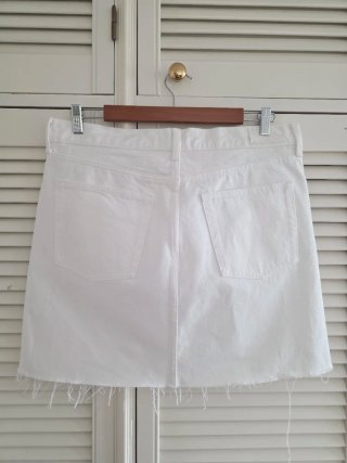 Falda mini vaquera blanca Mango