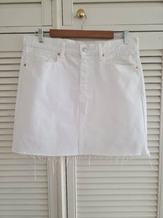 Falda mini vaquera blanca Mango