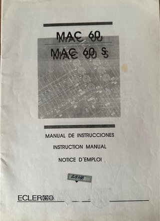Ecler Mac 60-S Mesa de mezclas Manuales Originales