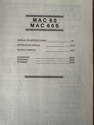 Ecler Mac 60-S Mesa de mezclas Manuales Originales
