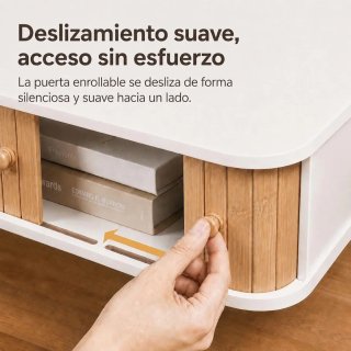 Mesitas de Noche Flotantes Blancas y Madera