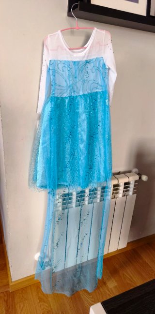 Disfraz Elsa Frozen Talla 5-6 años, 110cm + guante