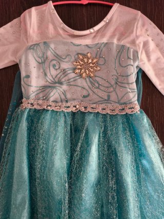 Disfraz Elsa Frozen Talla 5-6 años, 110cm + guante