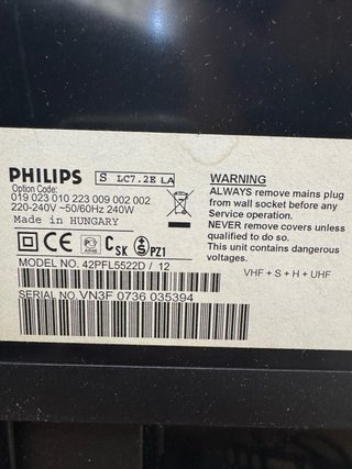 Televisor Philips LCD 42 Negro