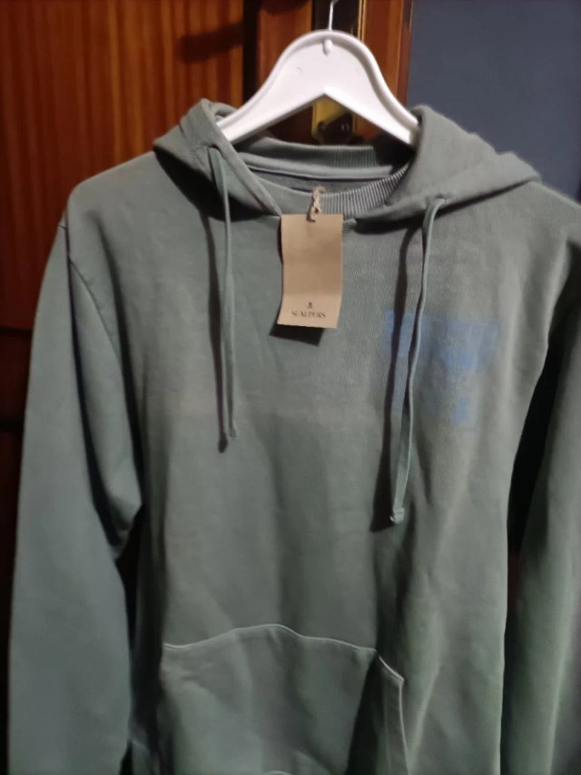 Felpa con cappuccio Scalpers verde taglia XL