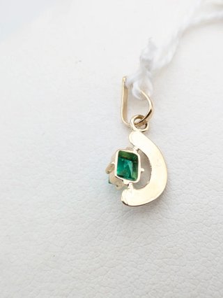 Colgante Oro 18k Esmeralda Rectangular
