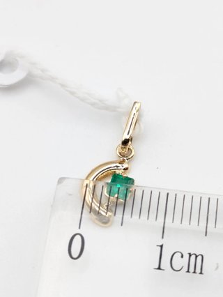 Colgante Oro 18k Esmeralda Rectangular
