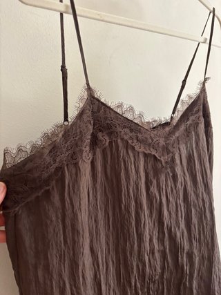 Top lencero Zara marrón