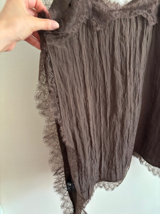 Top lencero Zara marrón