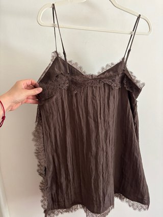 Top lencero Zara marrón
