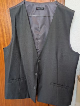 Traje de chaqueta y chaleco gris FITS YOU Talla L