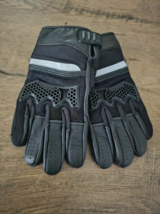 Guanti Moto Pelle Tessuto Touchscreen, Tg M