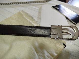 Cinturone Montblanc in pelle da uomo Nero/Argento