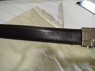 Cinturone Montblanc in pelle da uomo Nero/Argento