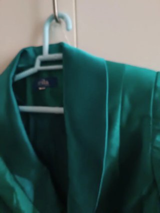 Vestido fiesta Zeila verde agua con pedrería