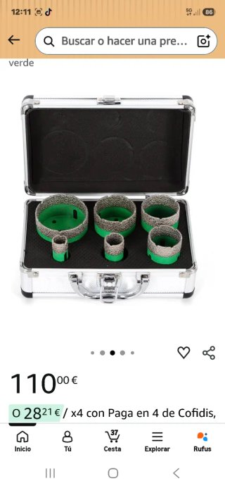 Juego brocas diamante para taladro