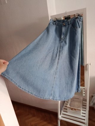Falda vaquera larga talla L