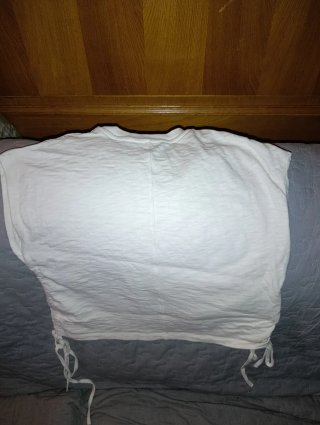 Top beige/blanco mujer talla única