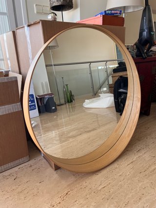 Espejo Redondo Madera Ikea