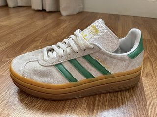 Adidas Gazelle Bold beige y verde