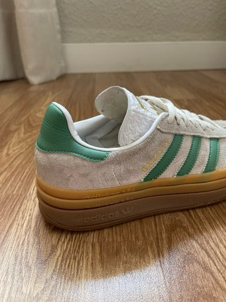 Adidas Gazelle Bold beige y verde