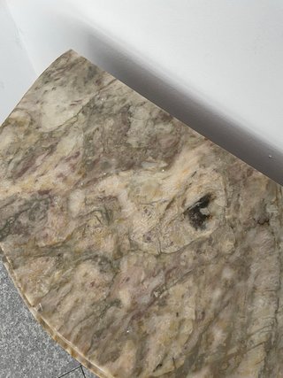 MESITA MADERA MÁRMOL MESA AUXILIAR LUIS XV ANTIGUA