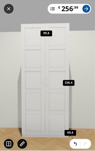 Armario IKEA PAX Blanco 100x60x236cm