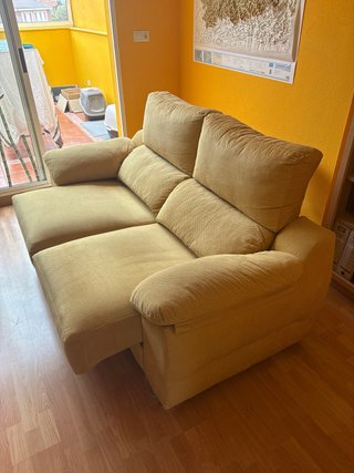 Sofá 3 plazas tela amarillo extensible