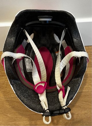 Casco infantil BTWIN blanco y rosa