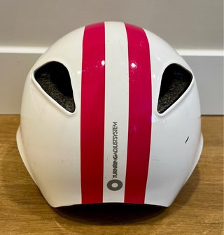 Casco infantil BTWIN blanco y rosa