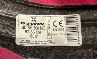 Casco infantil BTWIN blanco y rosa