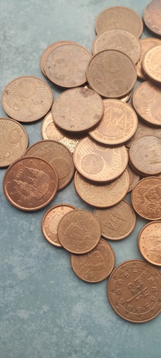130 Monedas Euro Céntimos (1, 2, 5)
