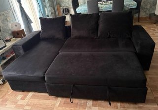 Sofá Cama Chaise Longue Negro