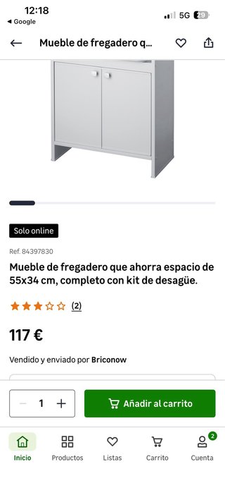 Mueble Fregadero blanco