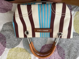 Bolso Bimba y Lola rayas azul y marrón