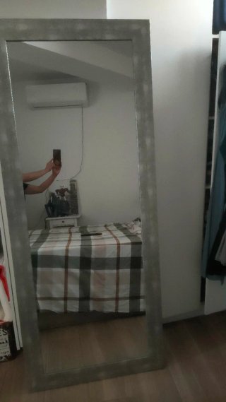 Espejo Grande Gris Madera