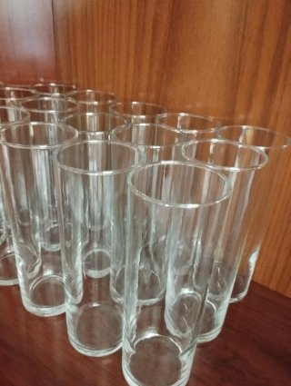 Vasos de tubo de cristal.