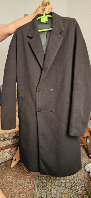 Abrigo largo negro SHEIN hombre Talla XL