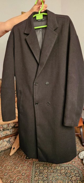 Abrigo largo negro SHEIN hombre Talla XL
